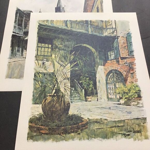 Vintage prints by Dan Davey Iconic New Orleans landmarks 13 x 17” - Picture 1 of 5